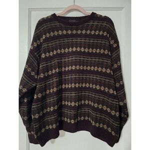 Vintage 90s Cambridge Classics Multicolor Geometric Sweater Size Medium